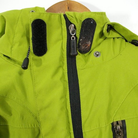 Killtec Rain Jacket Womens 10 Lime Green Hooded Full Zip Waterproof Ladies - Picture 9 of 13